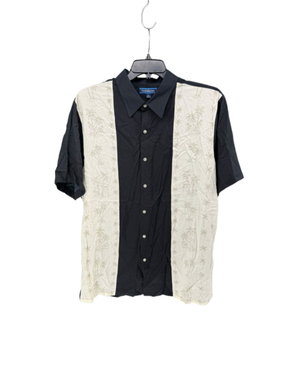 Men's Croft & Barrow Casual Button Down Shirt XL Black Beige